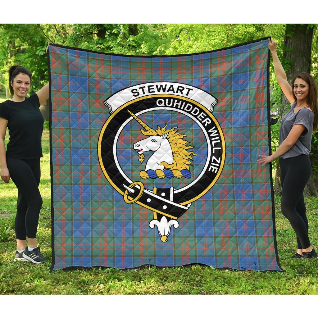 Stewart of Appin Hunting Ancient Tartan Crest Quilt