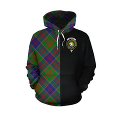 Stewart of Appin Hunting Modern Tartan Hoodie Half of Me - Cross Style