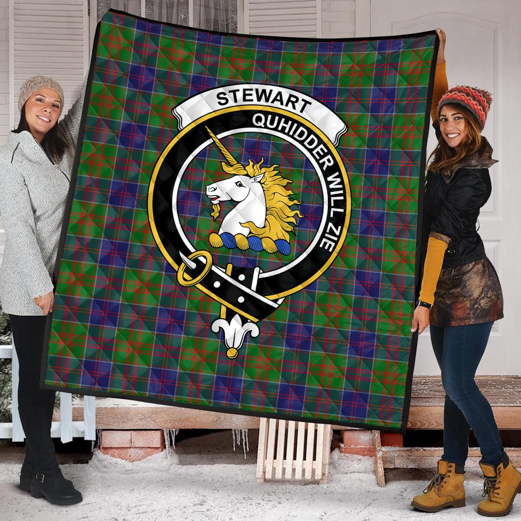 Stewart of Appin Hunting Modern Tartan Crest Quilt