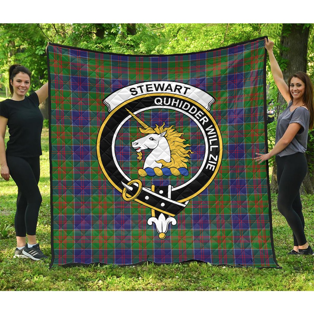 Stewart of Appin Hunting Modern Tartan Crest Quilt