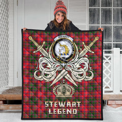 Stewart of Appin Modern Tartan Crest Legend Gold Royal Premium Quilt