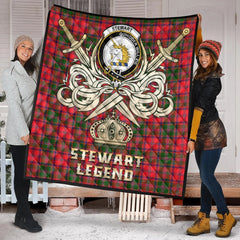 Stewart of Appin Modern Tartan Crest Legend Gold Royal Premium Quilt