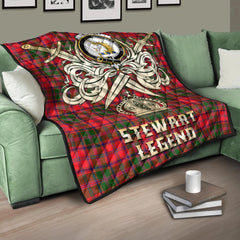 Stewart of Appin Modern Tartan Crest Legend Gold Royal Premium Quilt