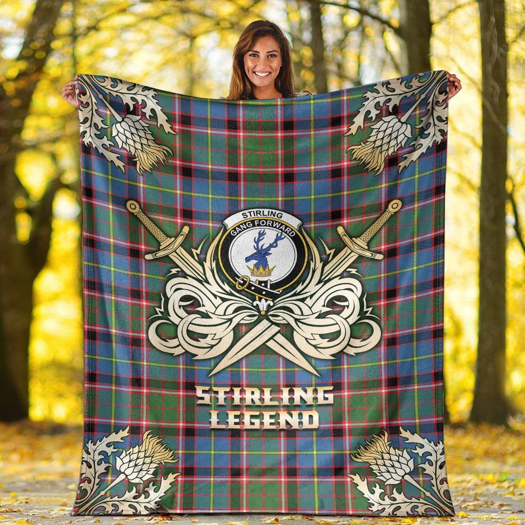 Stirling Bannockburn Tartan Gold Courage Symbol Blanket