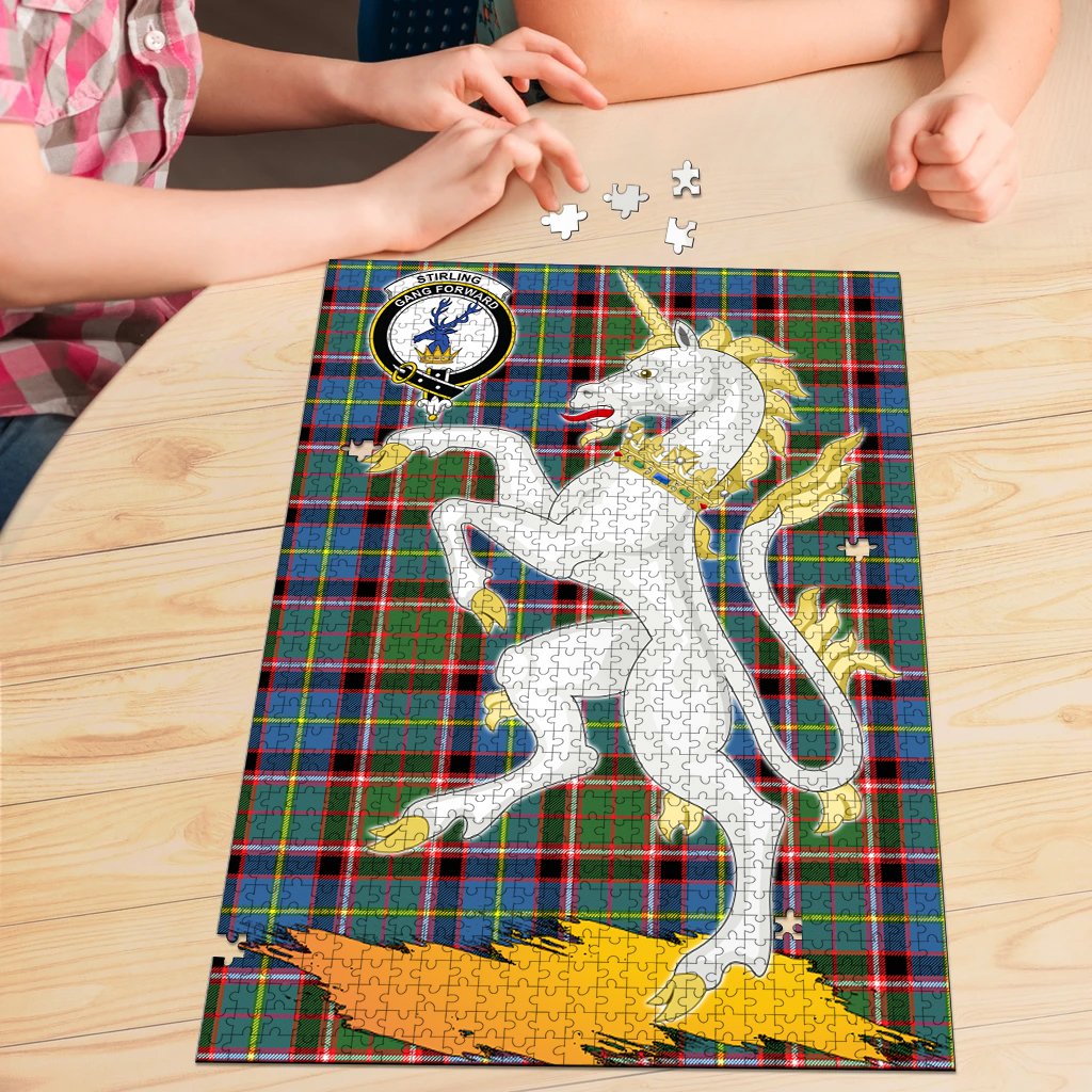 Stirling Bannockburn Tartan Crest Unicorn Scotland Jigsaw Puzzles