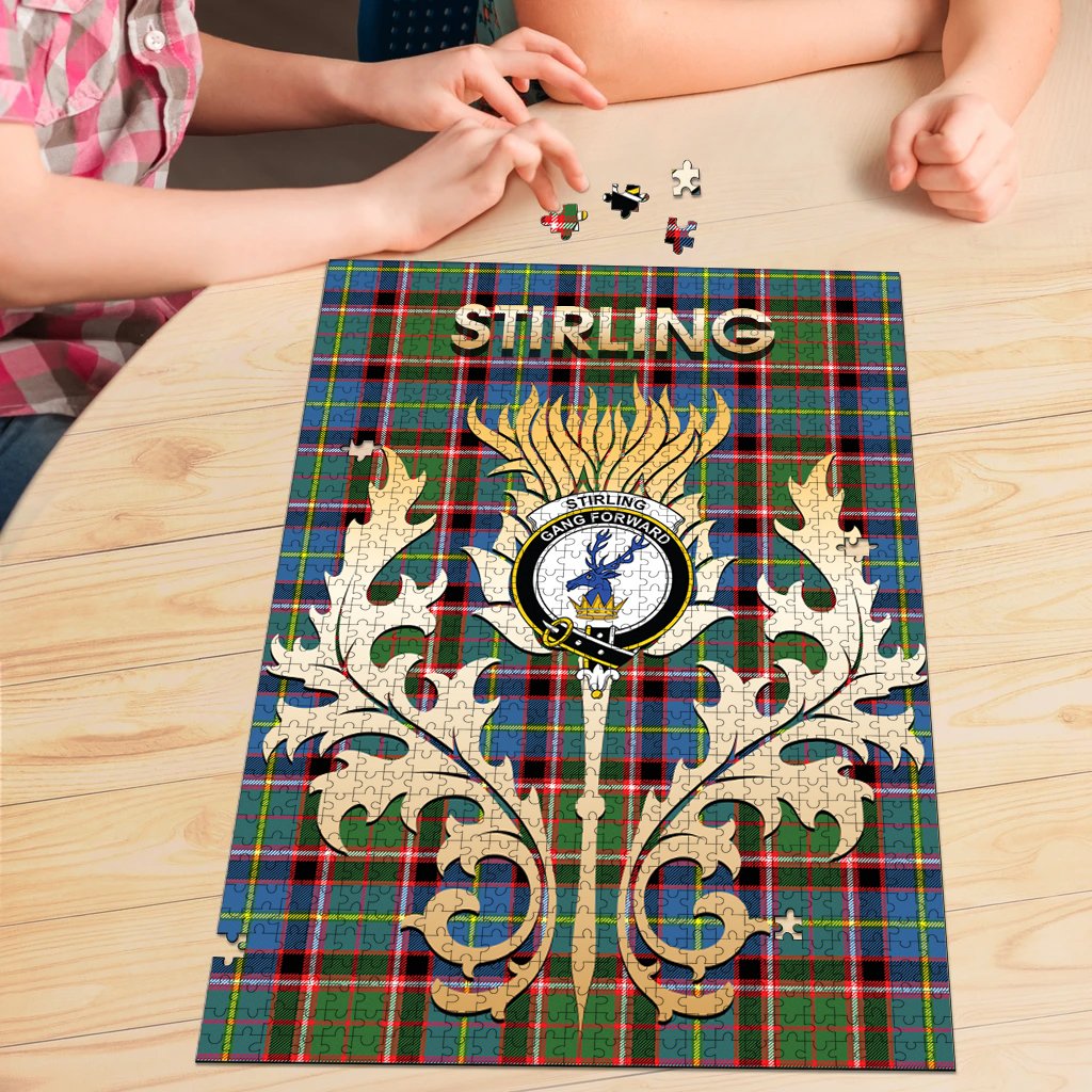 Stirling Bannockburn Tartan Crest Thistle Jigsaw Puzzles