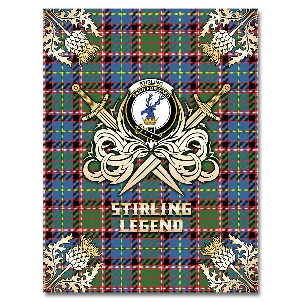 Stirling Bannockburn Tartan Gold Courage Symbol Blanket