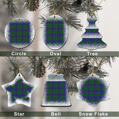 Strange (or Strang) Tartan Christmas Ceramic Ornament - Snow Style