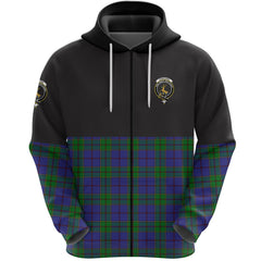 Strachan Clan Half Of Tartan Zipper Hoodie