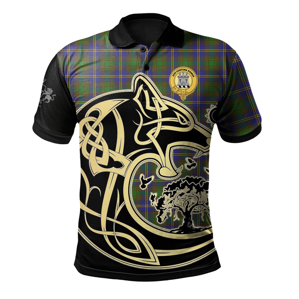 Strange of Balkaskie Tartan Polo Shirt Viking Wolf