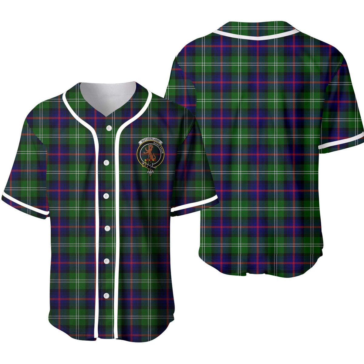 Sutherland I Tartan Unisex Baseball Jersey