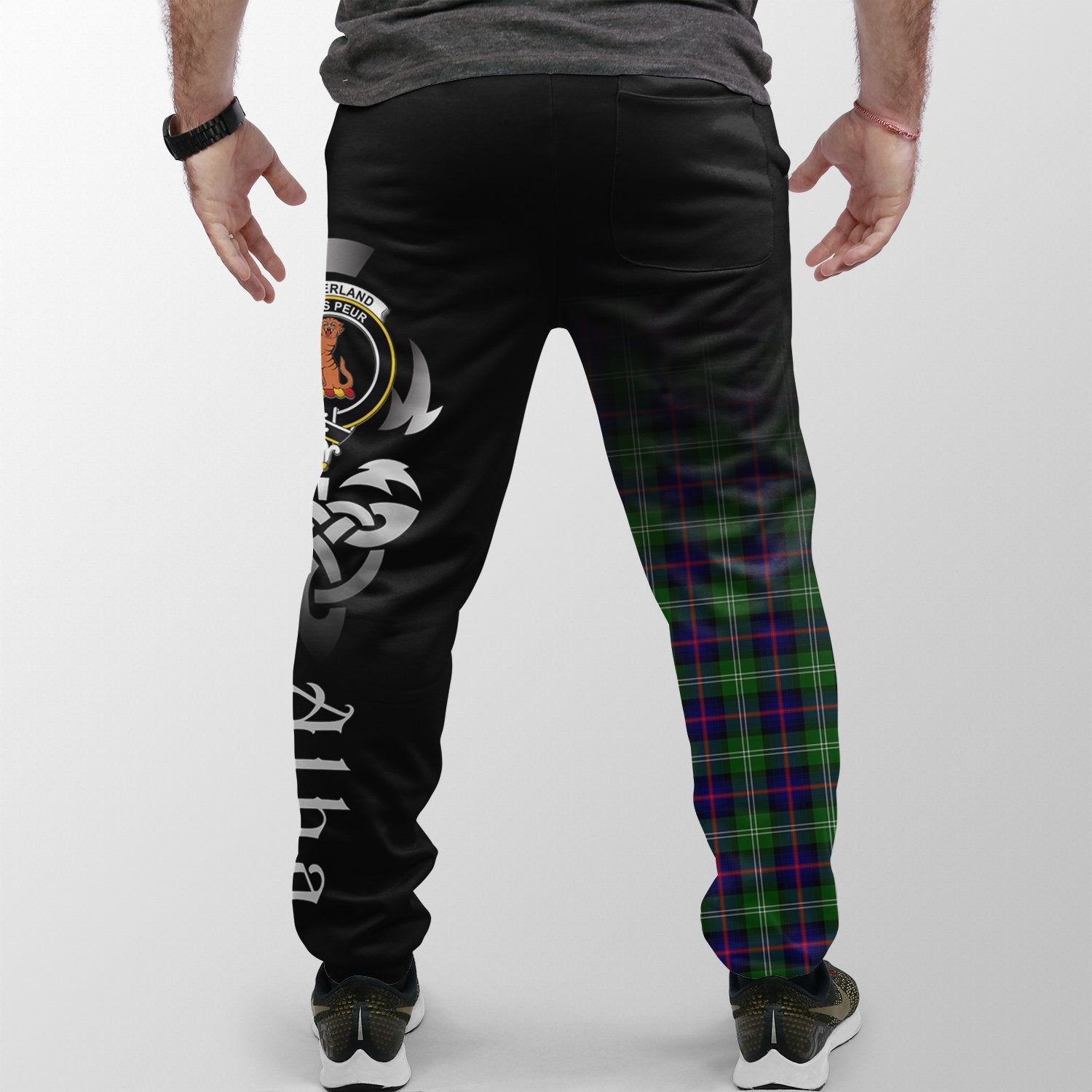 Sutherland Modern Tartan Crest Jogger Sweatpants - Alba Celtic Style