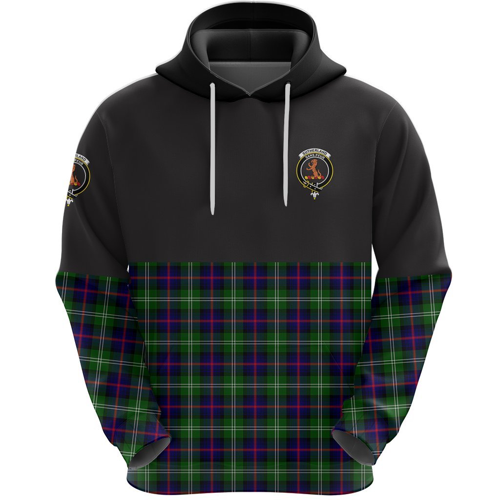 Sutherland Modern Clan Half Of Tartan Hoodie