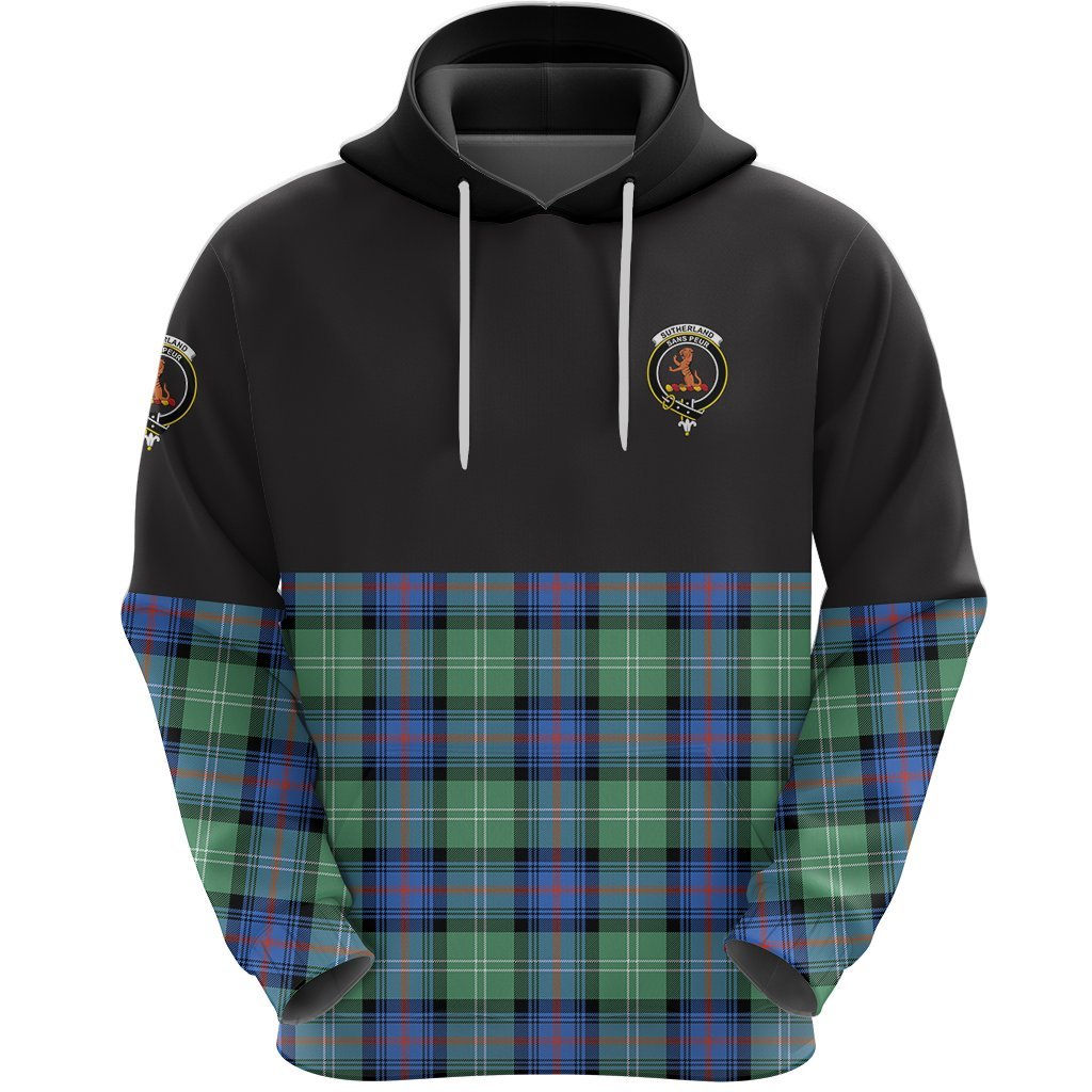 Sutherland Old Ancient Clan Half Of Tartan Hoodie