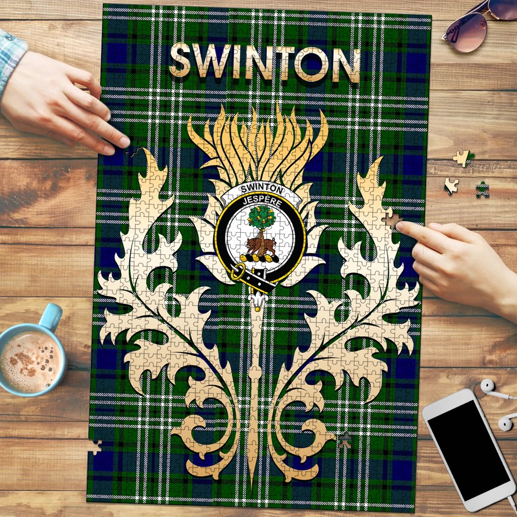 Swinton Tartan Crest Thistle Jigsaw Puzzles