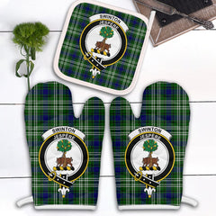 Swinton Tartan Crest Oven Mitt And Pot Holder (2 Oven Mitts + 1 Pot Holder)