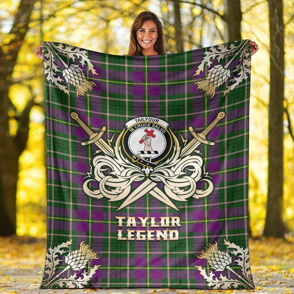 Taylor Tartan Gold Courage Symbol Blanket