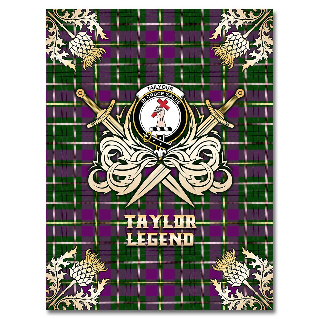 Taylor Tartan Gold Courage Symbol Blanket