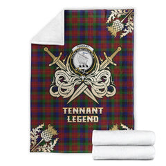 Tennant Tartan Gold Courage Symbol Blanket