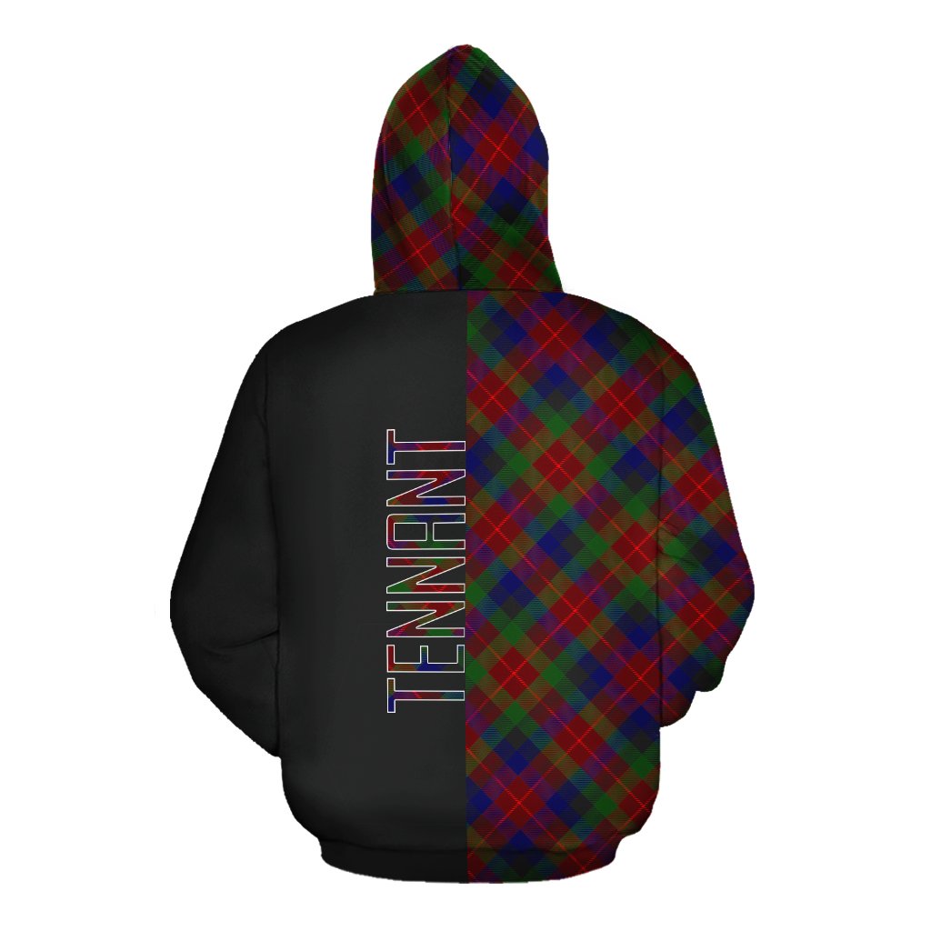 Tennant Tartan Hoodie Half of Me - Cross Style