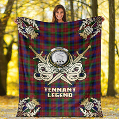 Tennant Tartan Gold Courage Symbol Blanket