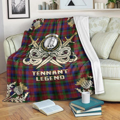 Tennant Tartan Gold Courage Symbol Blanket