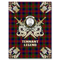 Tennant Tartan Gold Courage Symbol Blanket