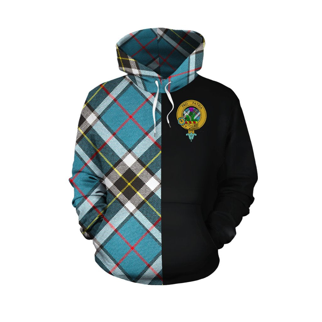 Thomson Tartan Hoodie Half of Me - Cross Style