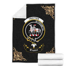 Trotter Crest Tartan Premium Blanket Black