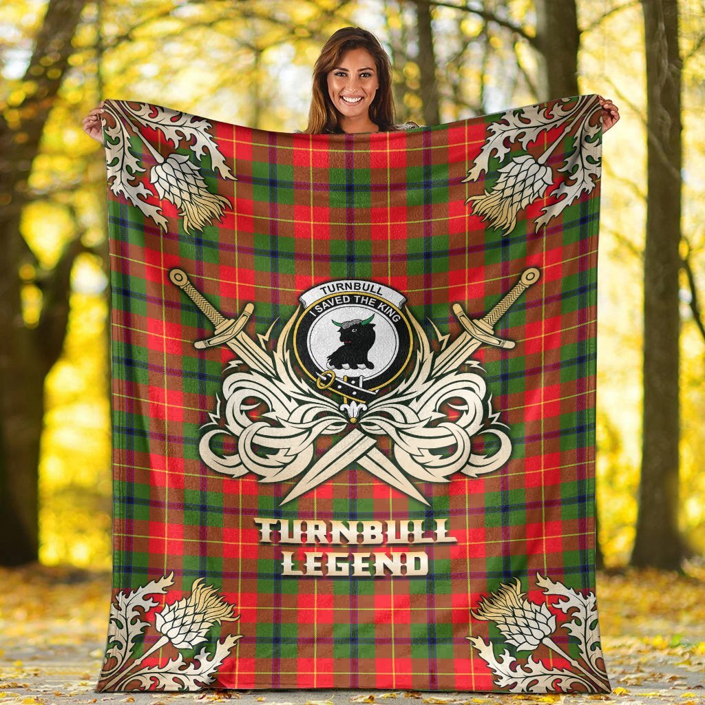 Turnbull Dress Tartan Gold Courage Symbol Blanket