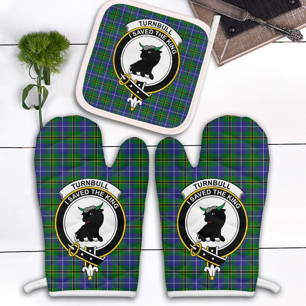 Turnbull Hunting Tartan Crest Oven Mitt And Pot Holder (2 Oven Mitts + 1 Pot Holder)