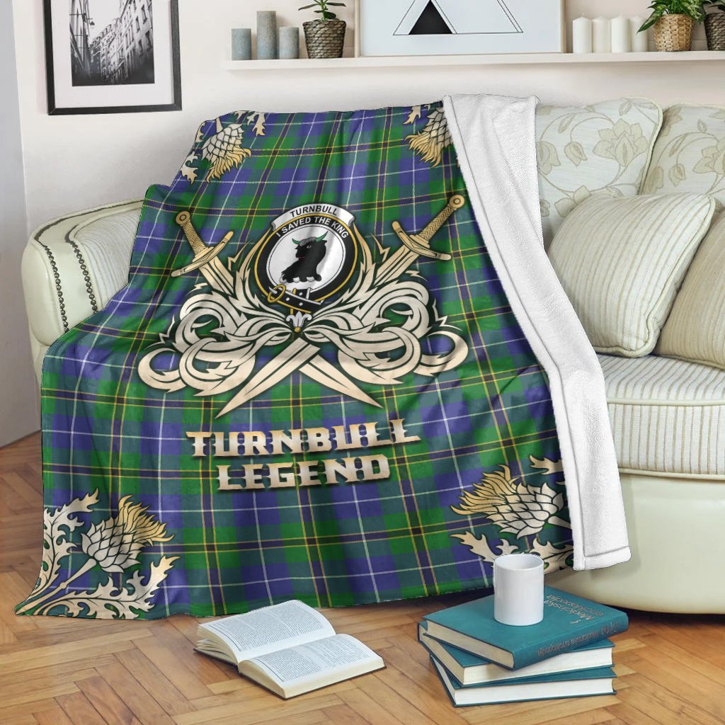 Turnbull Hunting Tartan Gold Courage Symbol Blanket