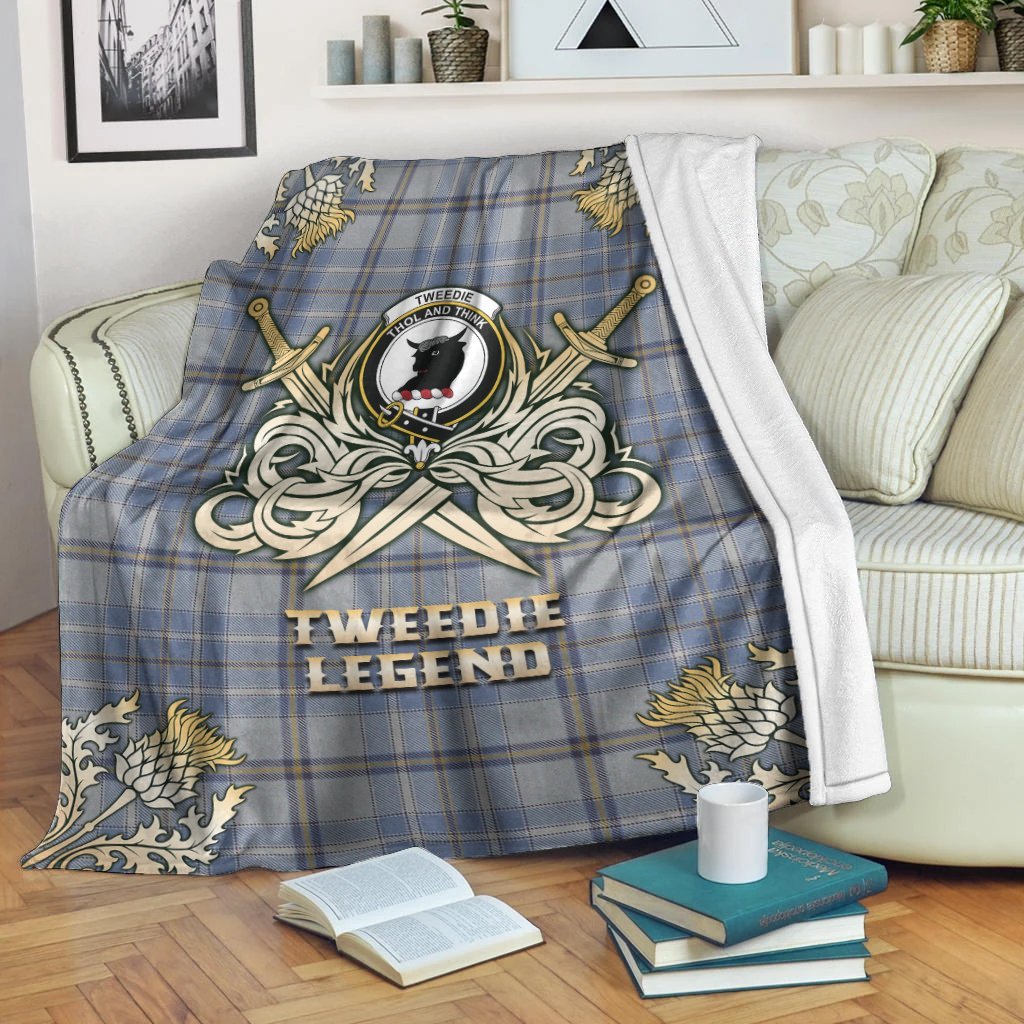 Tweedie Tartan Gold Courage Symbol Blanket