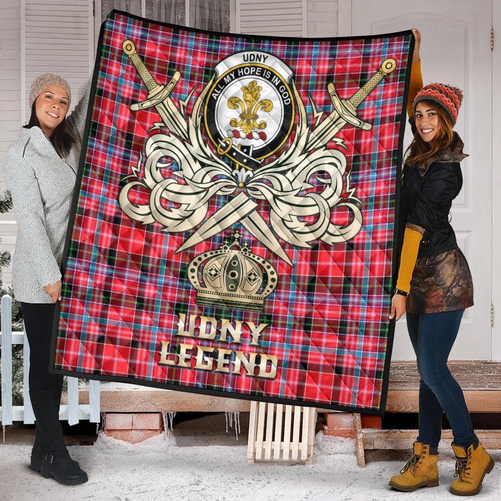 Udny Tartan Crest Legend Gold Royal Premium Quilt