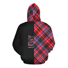 Udny Tartan Hoodie Half of Me - Cross Style