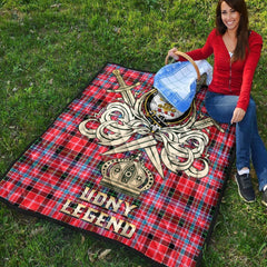 Udny Tartan Crest Legend Gold Royal Premium Quilt