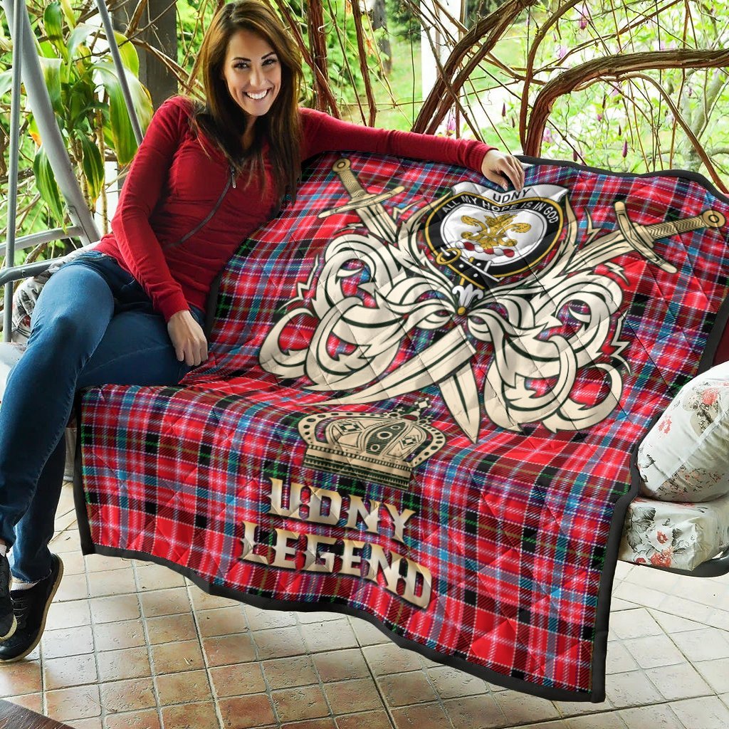 Udny Tartan Crest Legend Gold Royal Premium Quilt