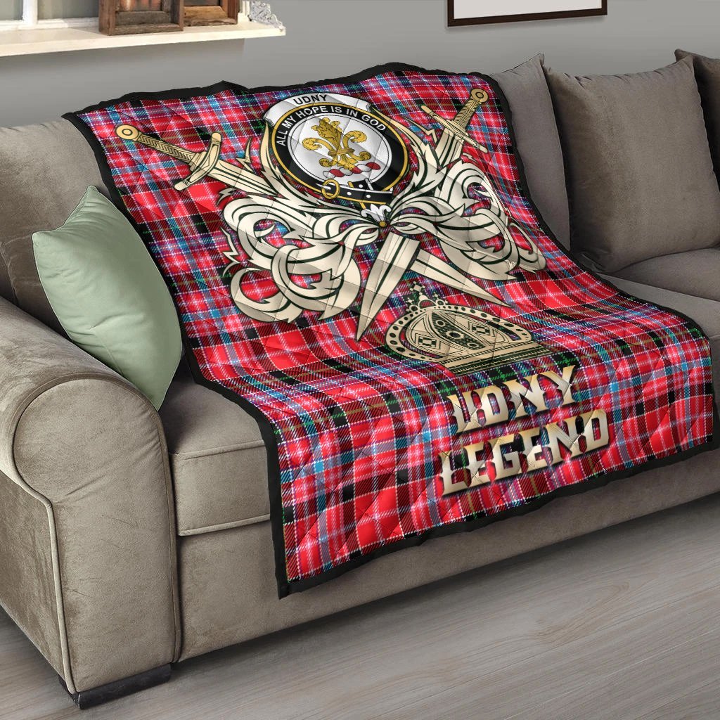 Udny Tartan Crest Legend Gold Royal Premium Quilt