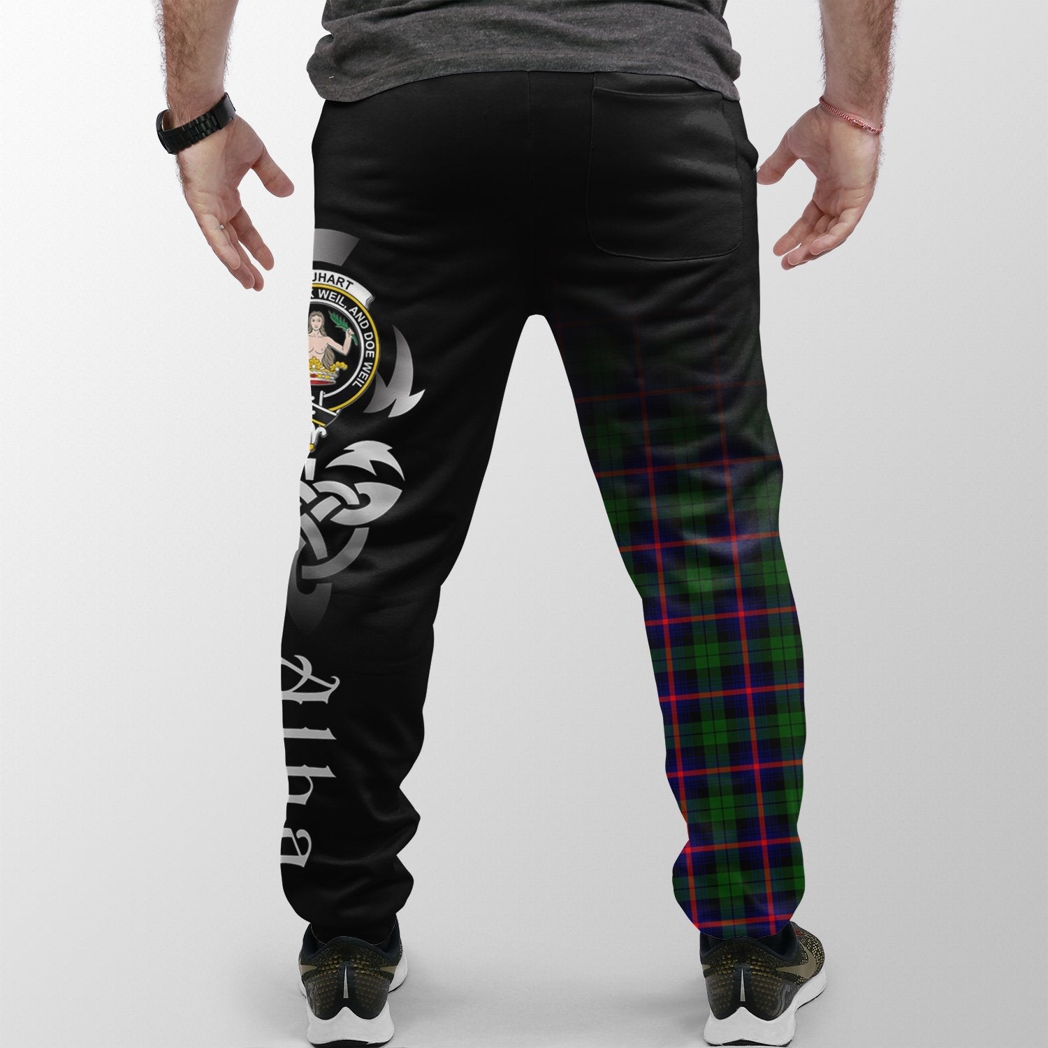 Urquhart Modern Tartan Crest Jogger Sweatpants - Alba Celtic Style