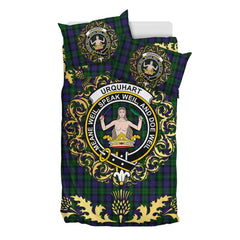 Urquhart 02 Tartan Crest Bedding Set - Golden Thistle Style