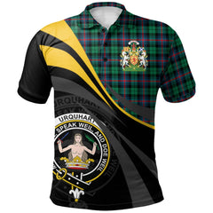 Urquhart Broad Red Ancient Tartan Polo Shirt - Royal Coat Of Arms Style