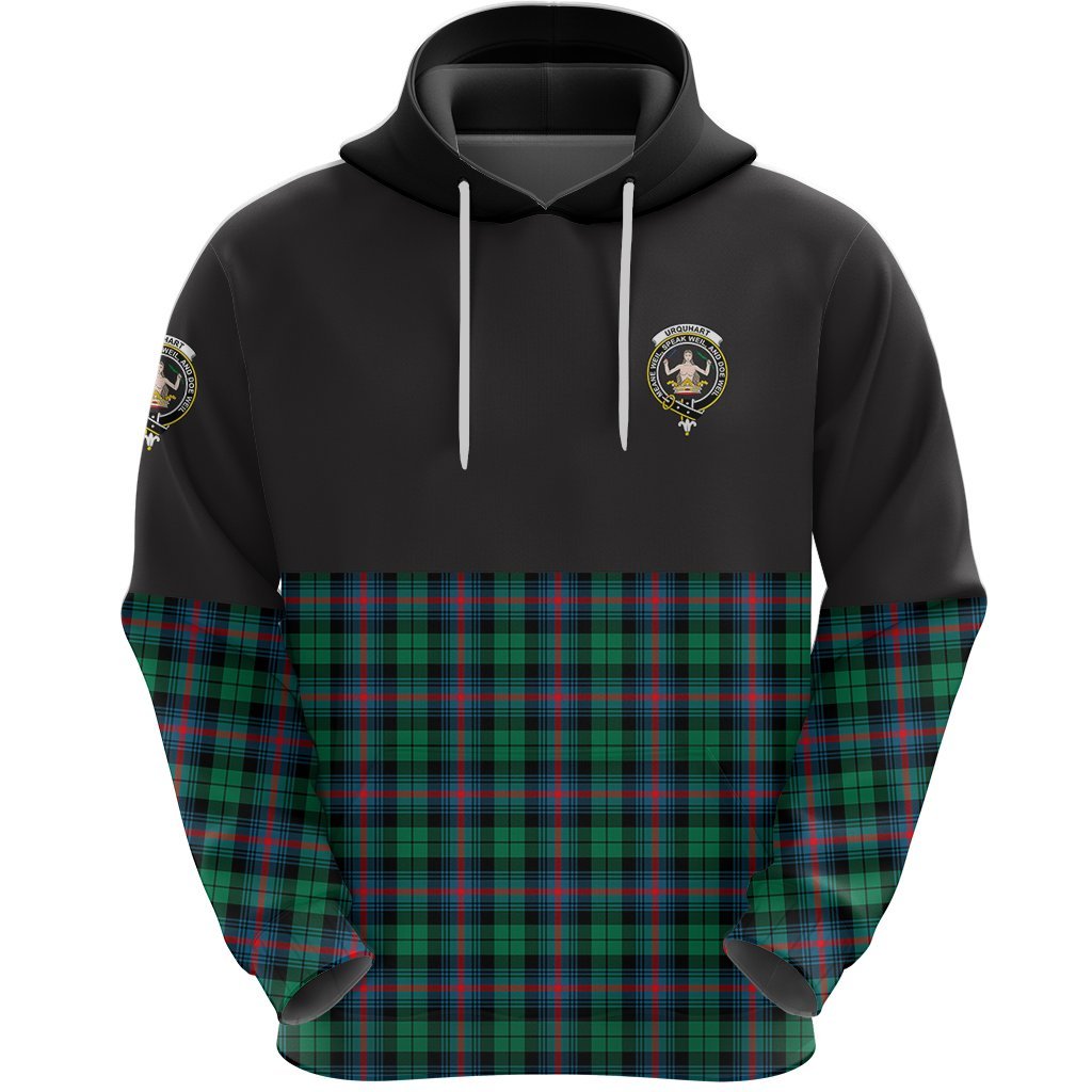 Urquhart Broad Red Ancient Clan Half Of Tartan Hoodie