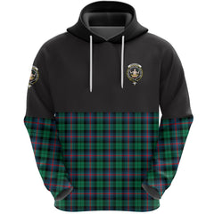 Urquhart Broad Red Ancient Clan Half Of Tartan Hoodie