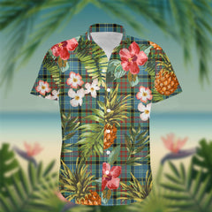 Walkinshaw Tartan Hawaiian Shirt Hibiscus, Coconut, Parrot, Pineapple - Tropical Garden Shirt