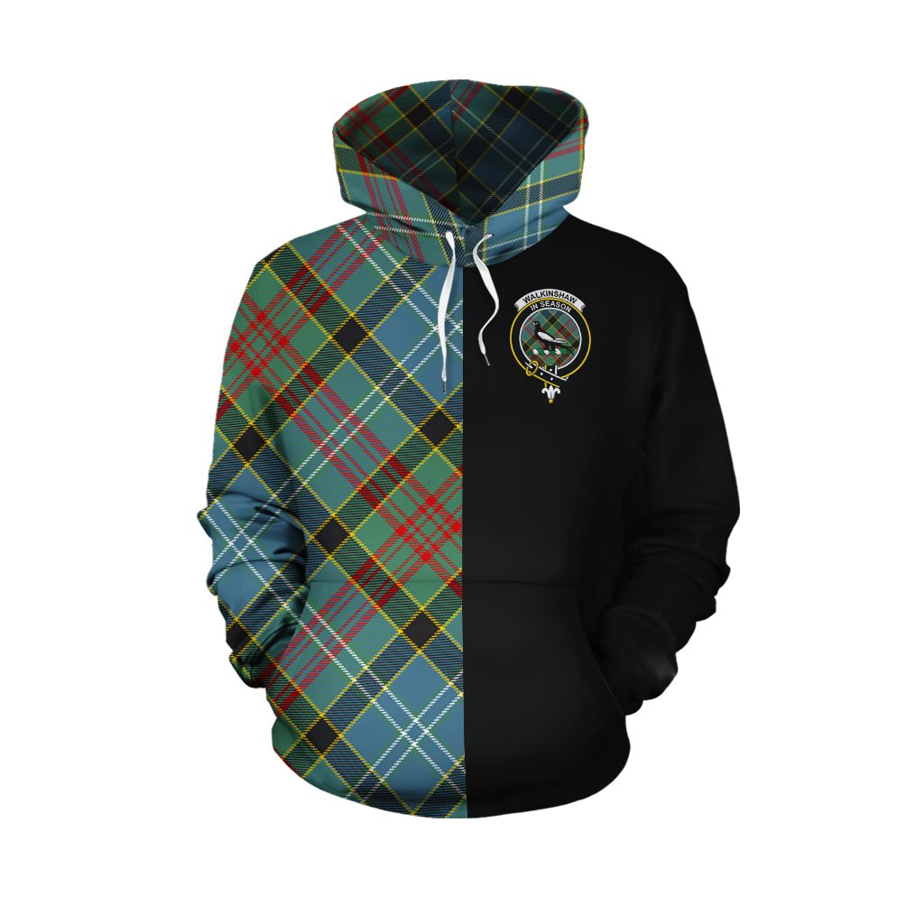 Walkinshaw Tartan Hoodie Half of Me - Cross Style