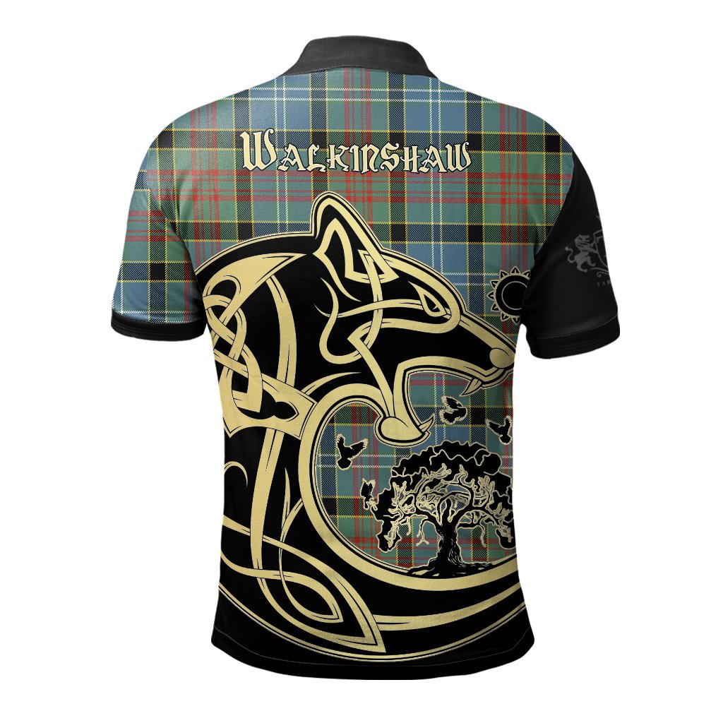 Walkinshaw Tartan Polo Shirt Viking Wolf