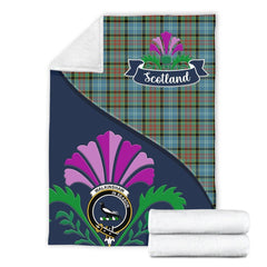 Walkinshaw Tartan Crest Premium Blanket - Thistle Style