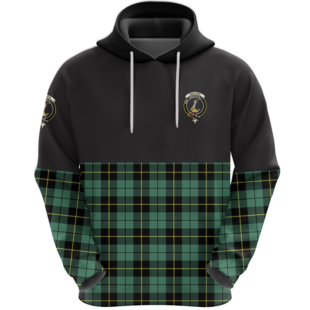 Wallace Hunting Ancient Clan Half Of Tartan Hoodie
