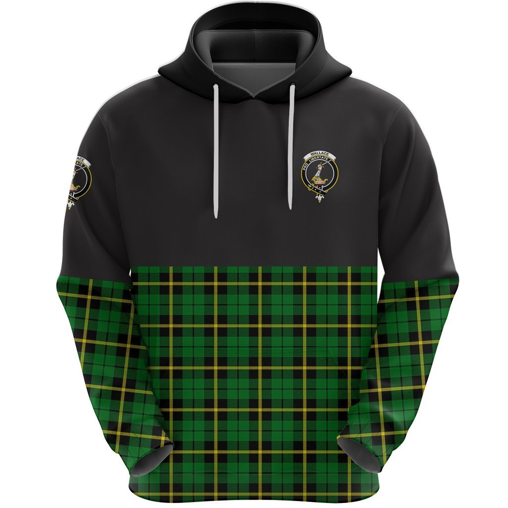 Wallace Hunting Green Clan Half Of Tartan Hoodie