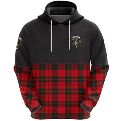 Wallace Weathered Clan Half Of Tartan Hoodie